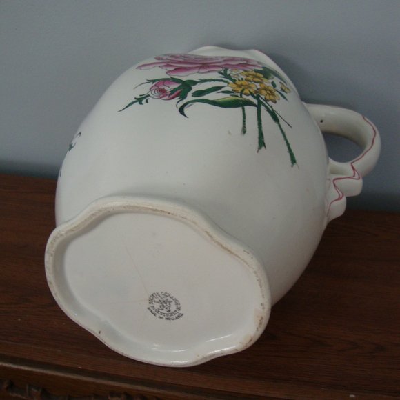 Antique Societe Ceramique Maestricht Holland Floral Pitcher - Picture 4 of 9